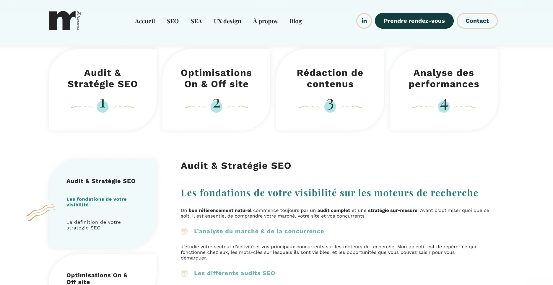 Page du site Maéna Desmaris